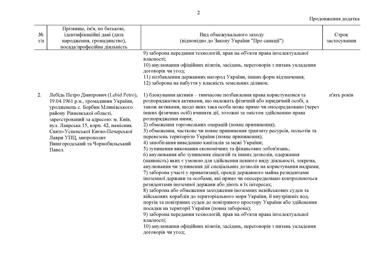 Скриншот указа, с.2