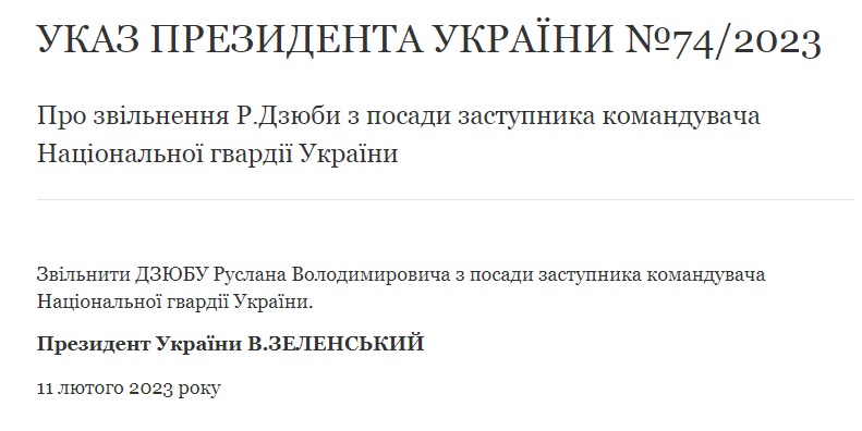 Скриншот указа Зеленского