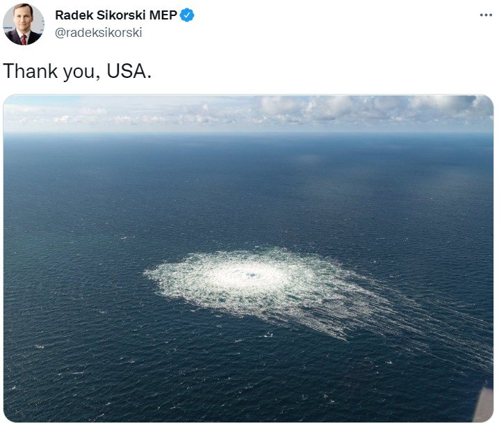 Радек - об аварии Северных потоков