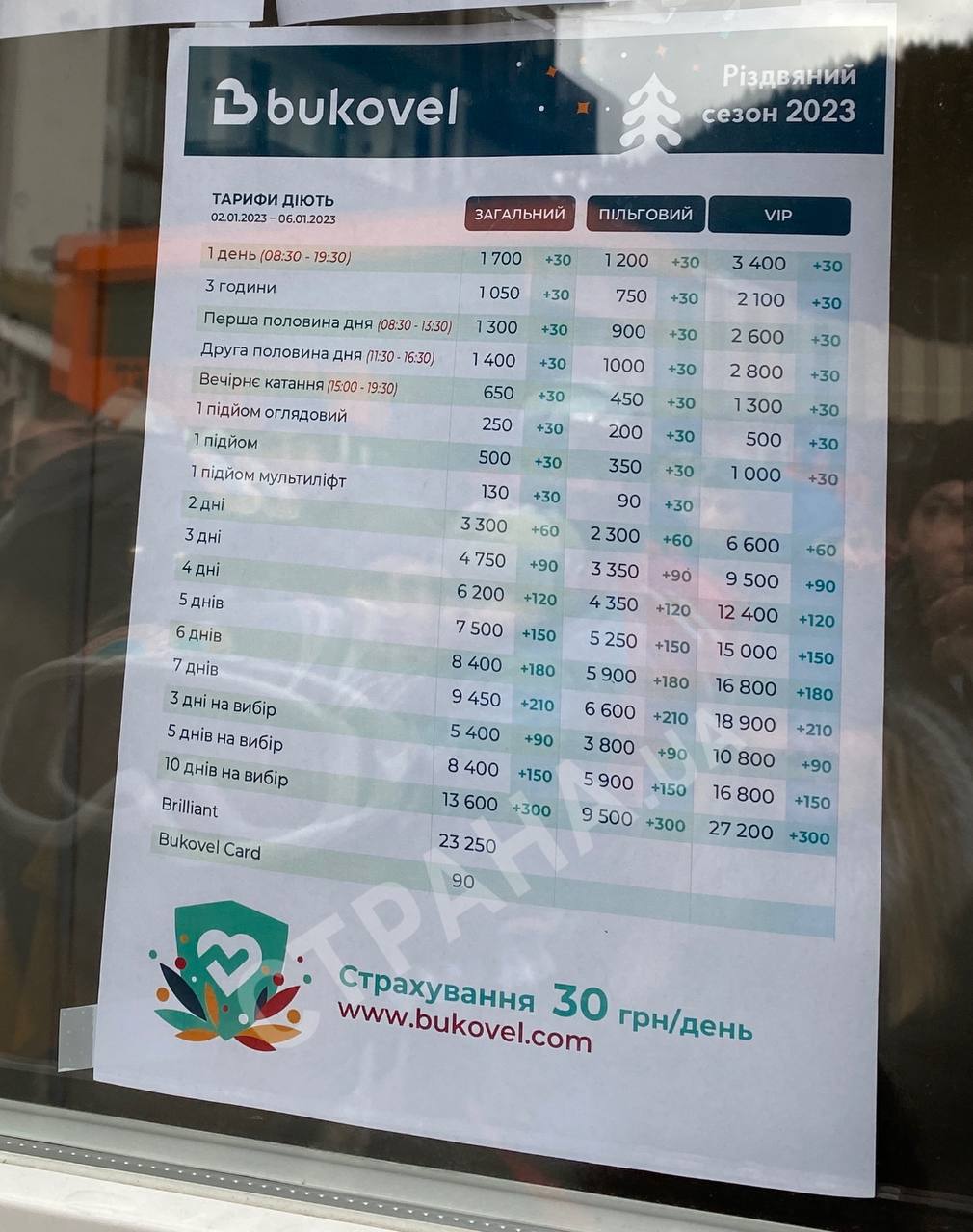 Цены в Буковеле в 2023 году