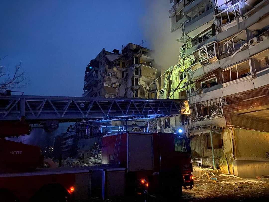 Последствия обстрела Днепра