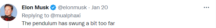 Маск оставил комментарий