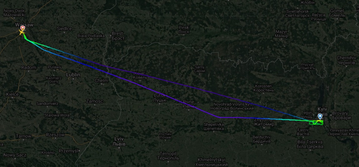 Фото: Скриншот&nbsp;flightradar24.com