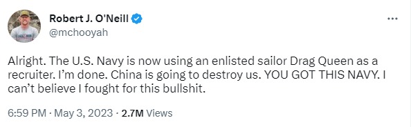 Скриншот из Твиттера О’Нила