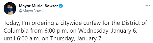 мэр Вашингтона Мюриэл Баузер распорядилась ввести комендантский час