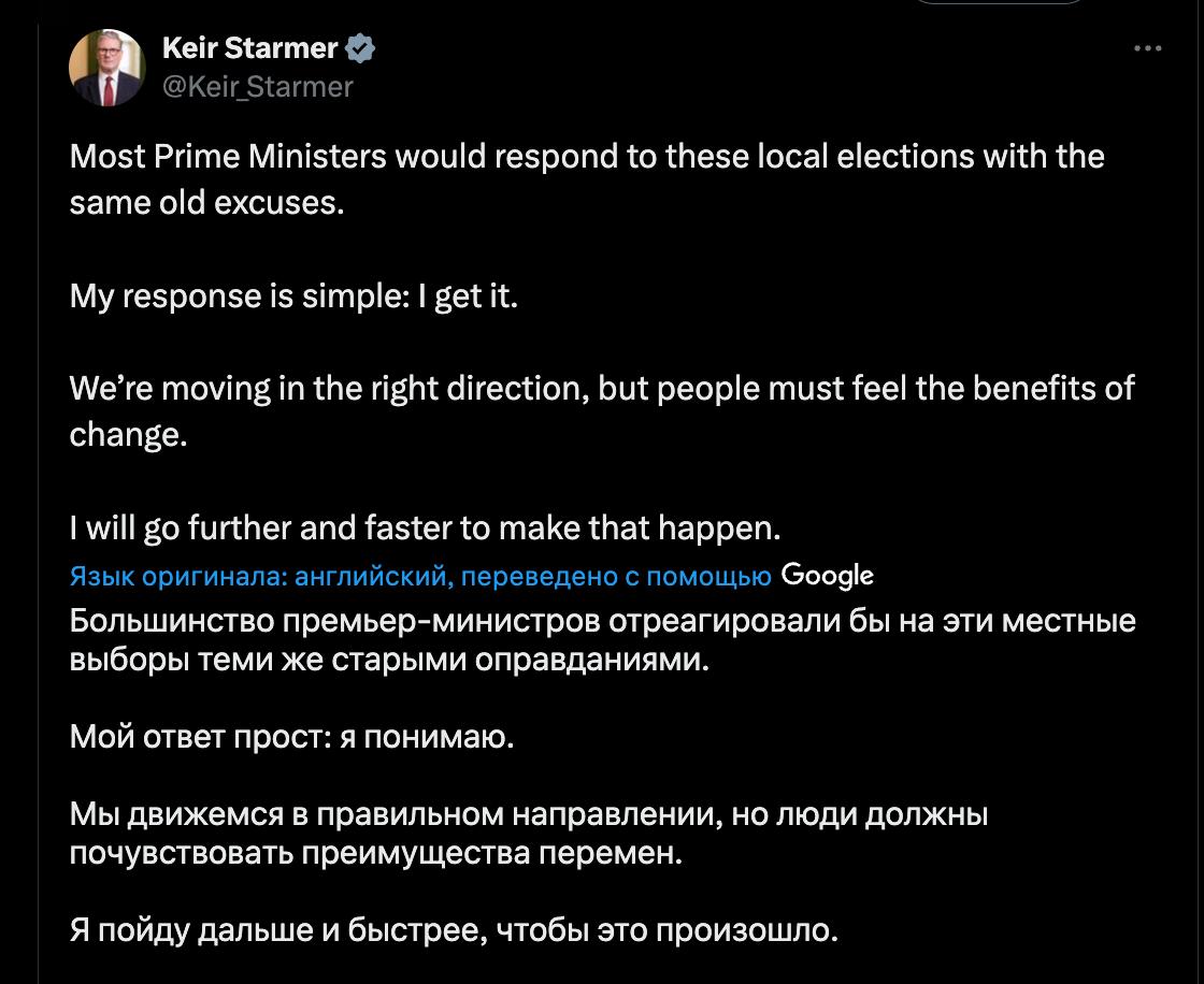 Снимок сообщения в Х