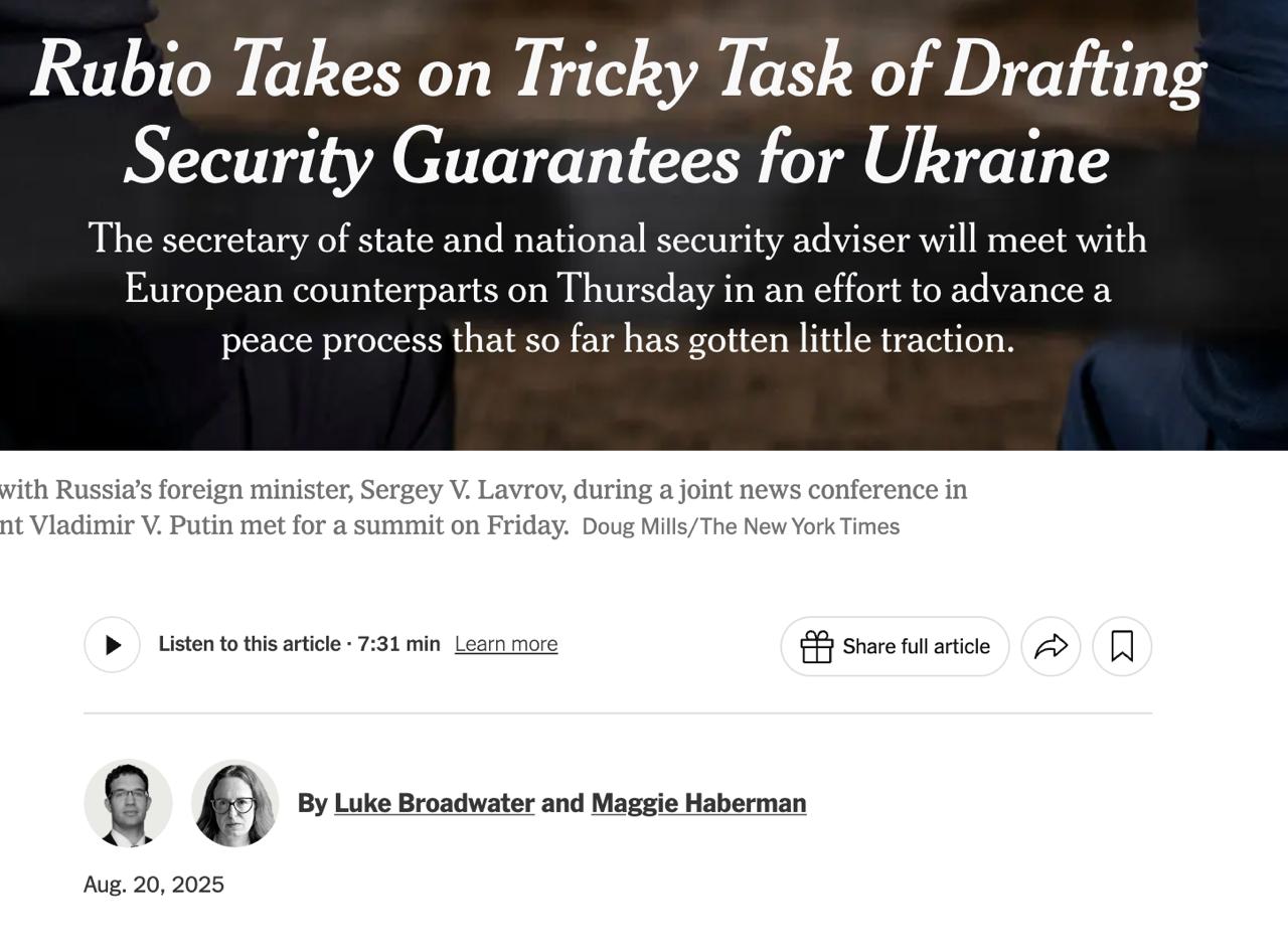 Заголовок на nytimes.com