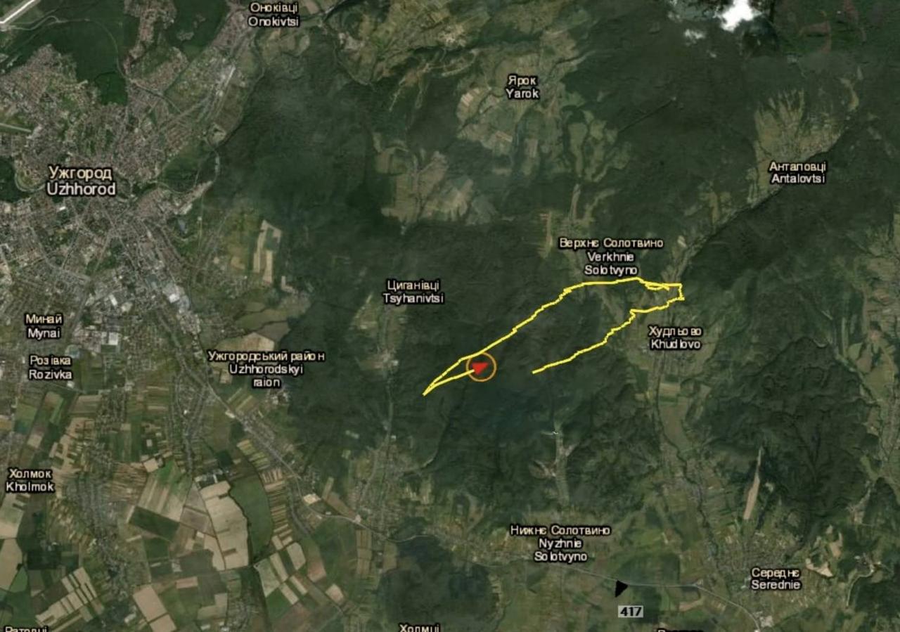 Карта перемещения дрона. Источник - Генштаб ВСУ
