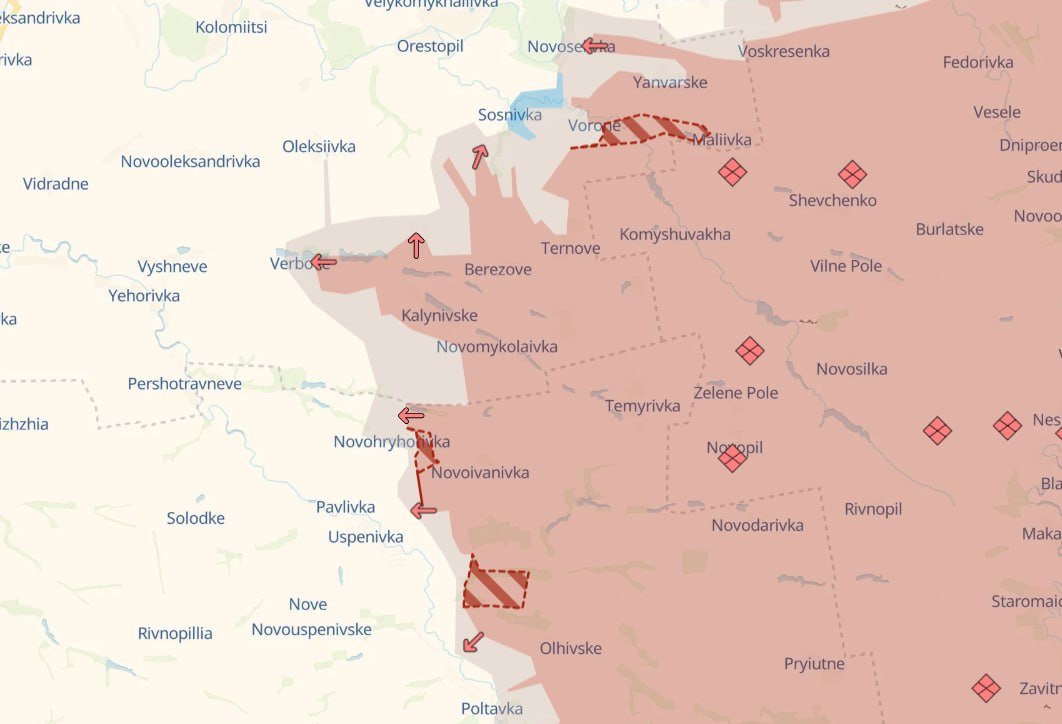 Карта бойових дій. Джерело - Deep State