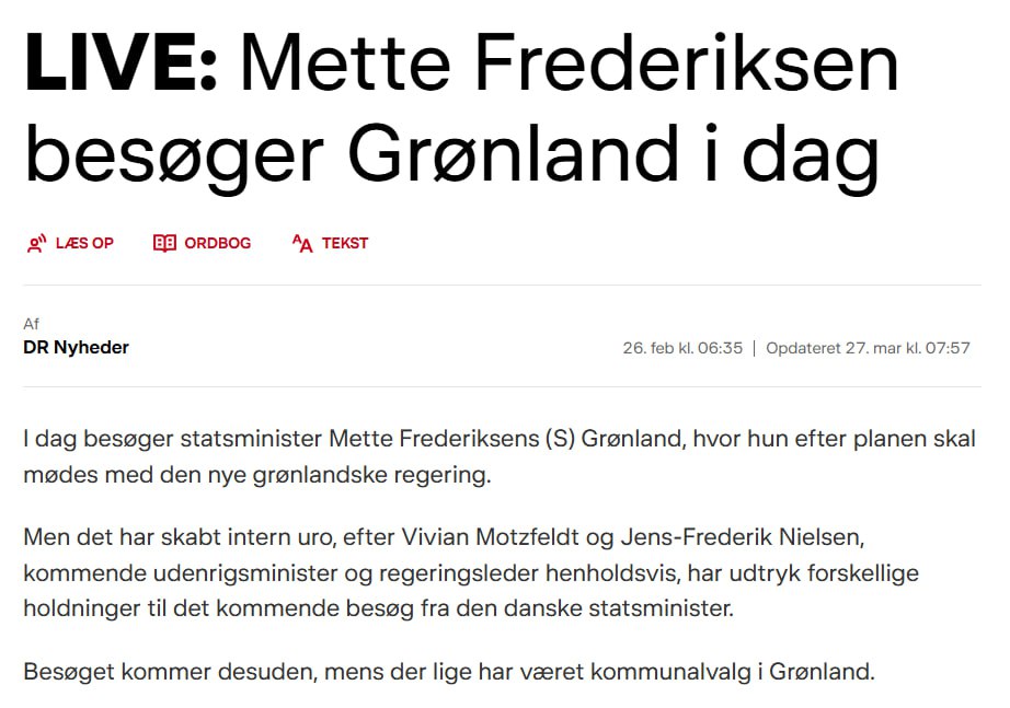 Знімок заголовка на dr.dk