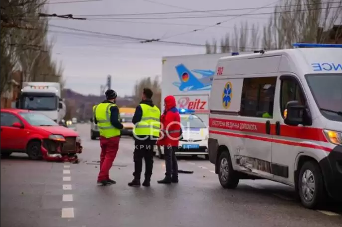 Фото первого ДТП. Источник - Телеграм