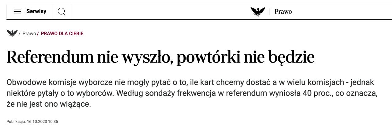 Снимок заголовка в Rzeczpospolita